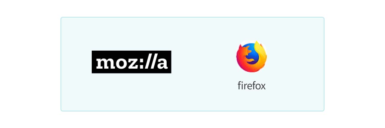 Logo of mozilla and firefox .