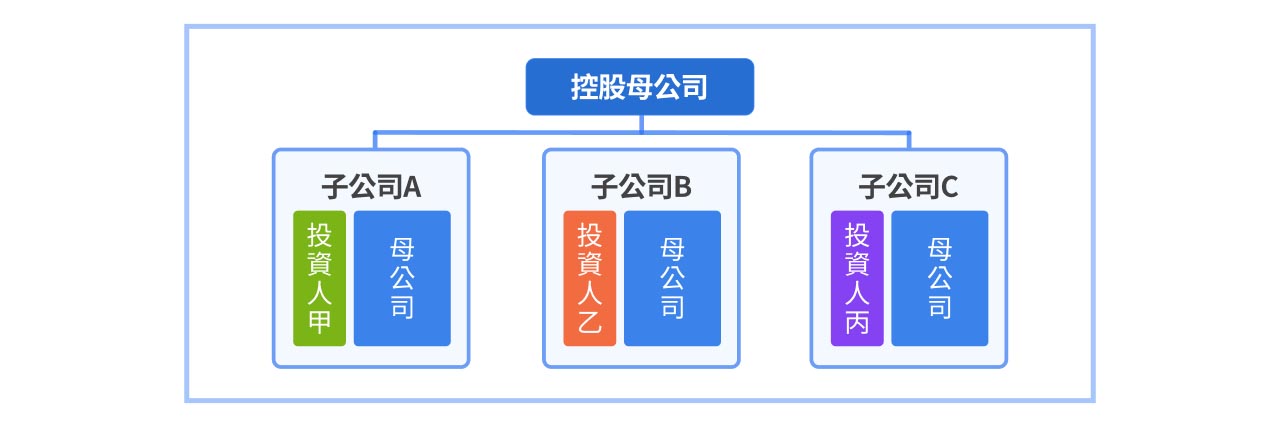 控股公司組織示意圖。